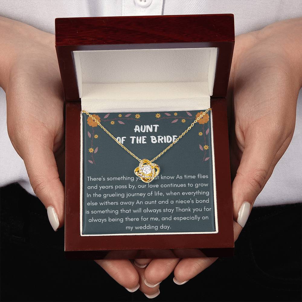 Aunt of the Bride Gift Love Knot Necklace