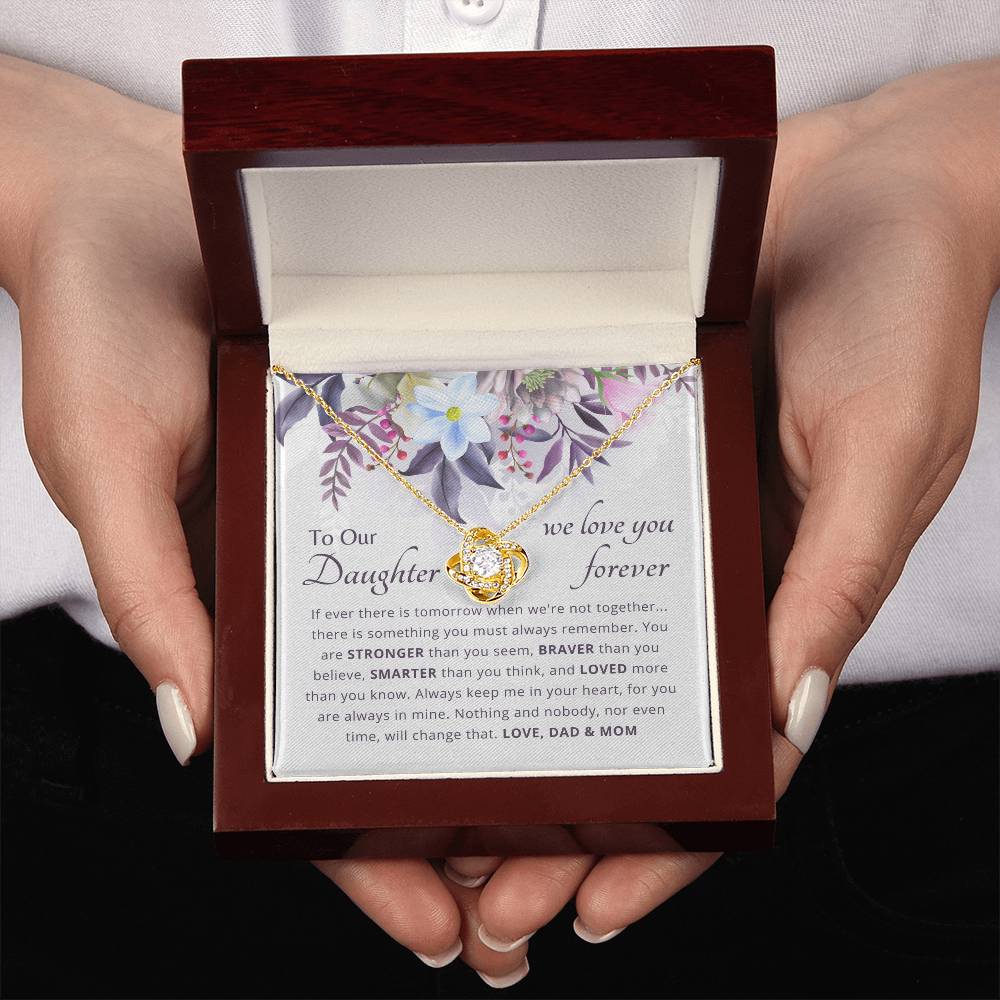 To My Daughter - Loved More Than You Know - Necklace. Crafted With 14k White Gold (From Dad and Mom)