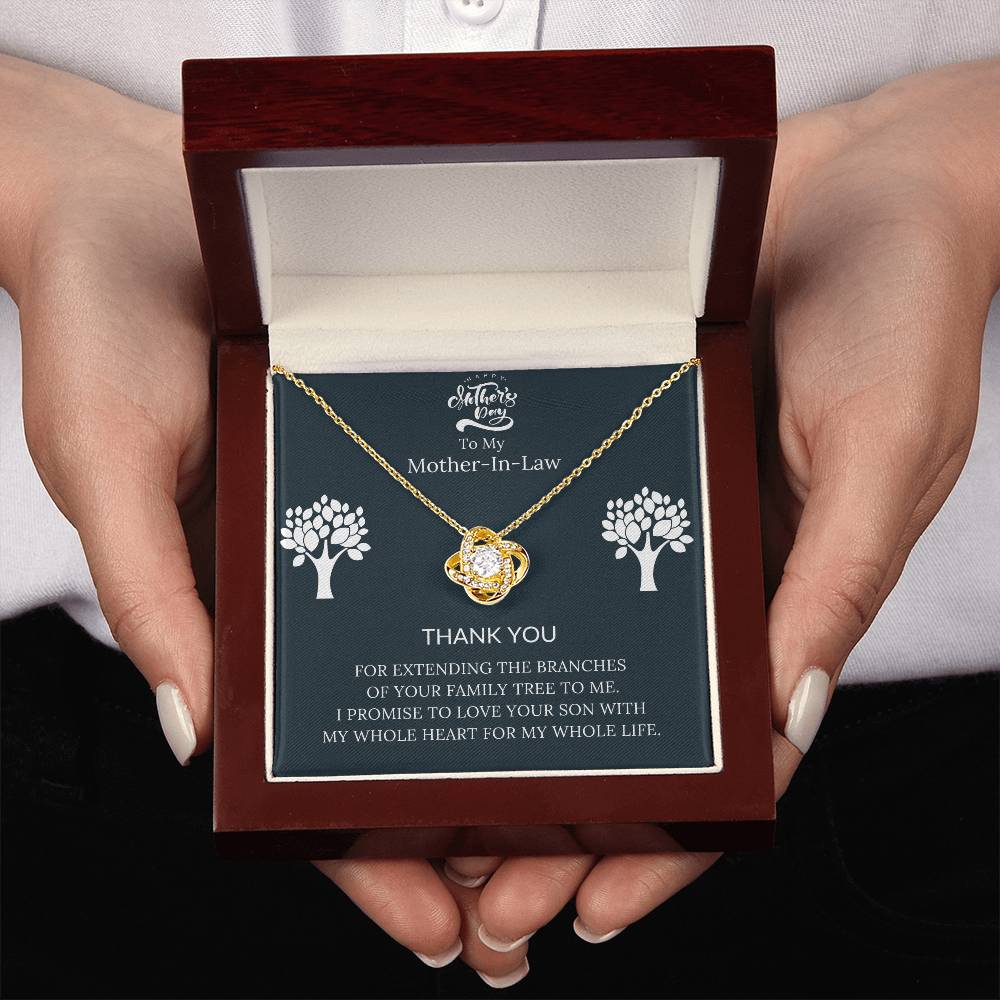 Mother’s Day - to My Mother-In-Law - Family Tree - Love Knot Necklace