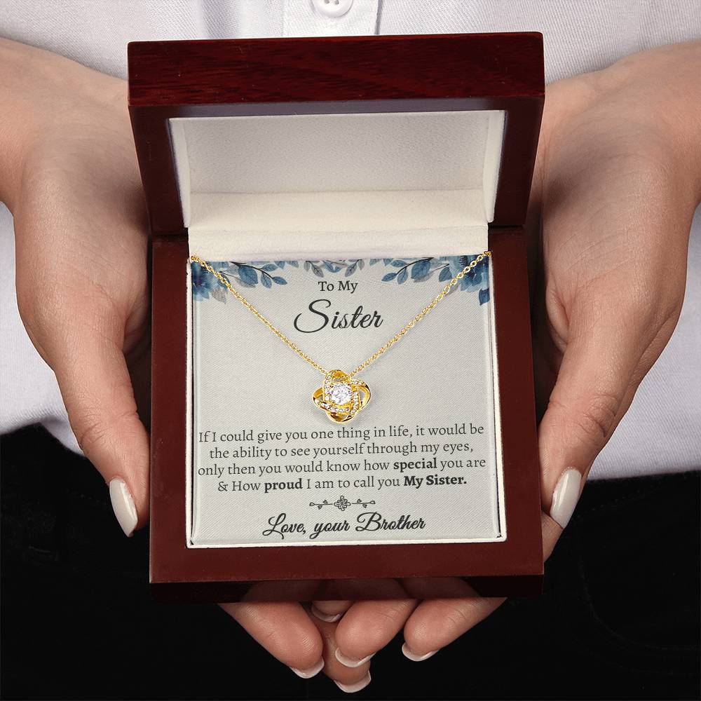 To My Sister Necklace, Gift for Sister From Brother, Brother to Sister, Birthday Gift for Sister From Brother