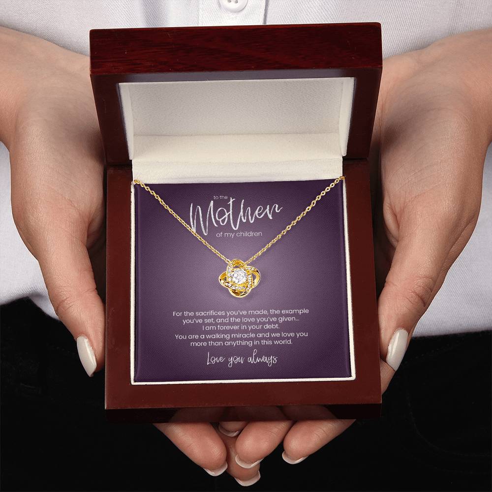 To the Mother of My Children. Love You Always – Love Knot Necklace