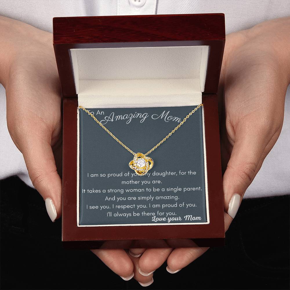 Amazing Mom Love Knot Necklace