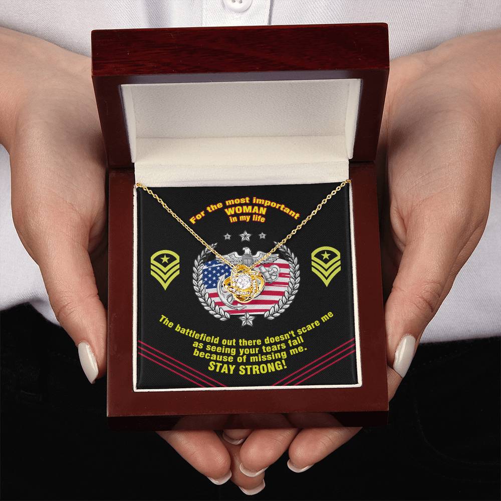 Marine Mom Gift - the Most Important Woman- the Love Knot Necklace