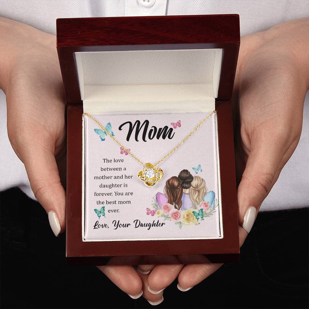 Gift for Mom From Daughter - Love Knot Necklace