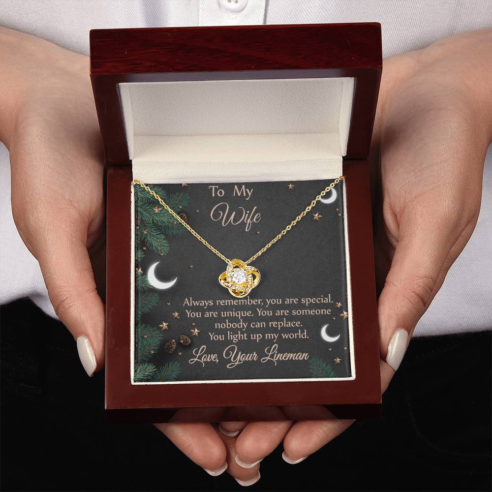 For Wife - From Lineman - You Light Up My World Necklace