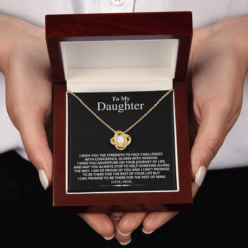 To My Daughter - Love Knot Necklace - From Mom