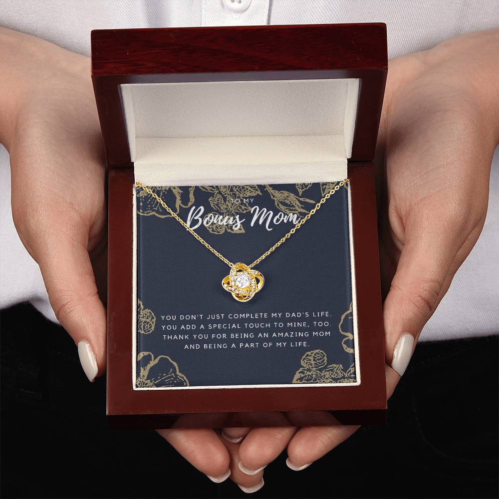 To My Bonus Mom Necklace - Dark Background