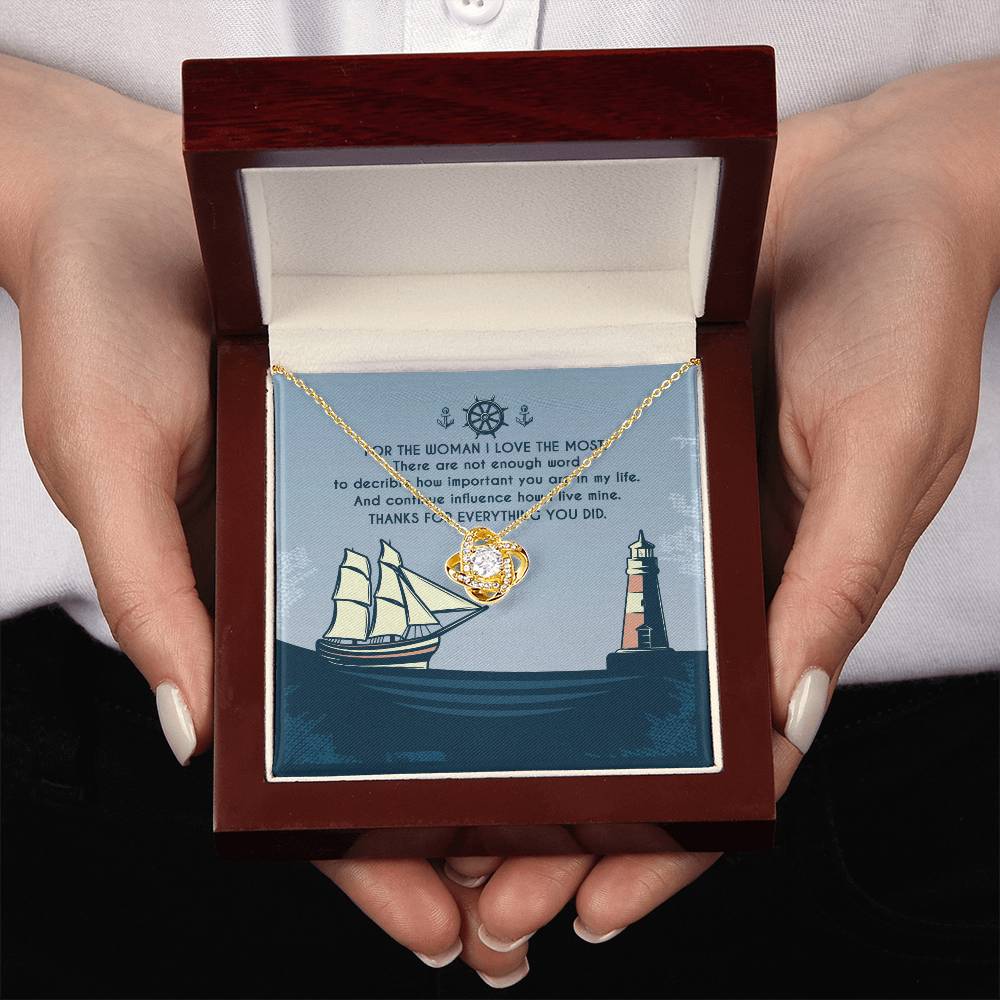Marine Mom Gift - How Important You Are in My Life - the Love Knot Necklace