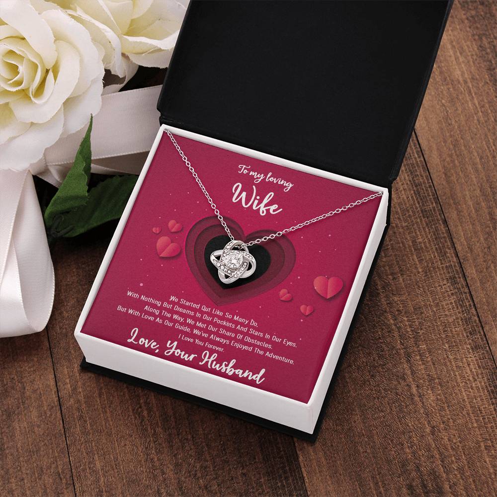 To My Wife - Happily Ever After - Love Knot Christmas Necklace
