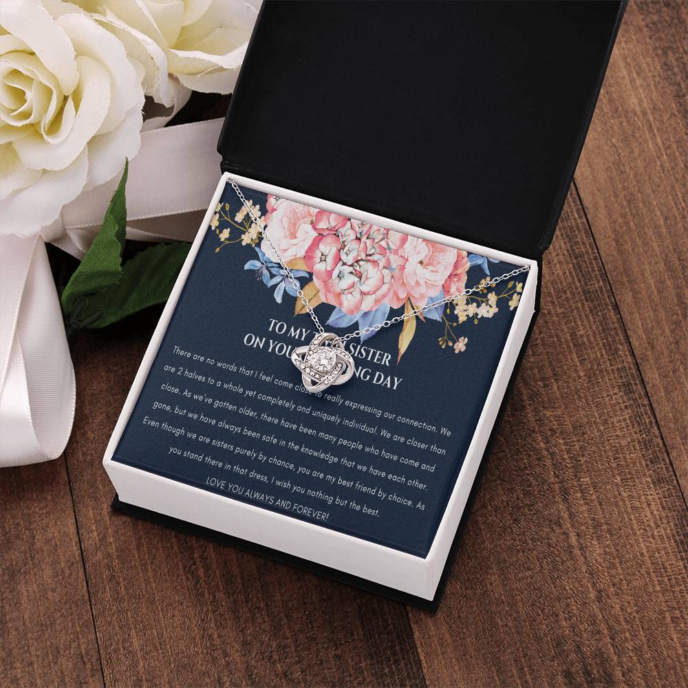 Bride Gift From Sister, Sister Wedding Gift From Twin Sister, Sister Wedding Necklace, Wedding Day Gift for Bride From Sister