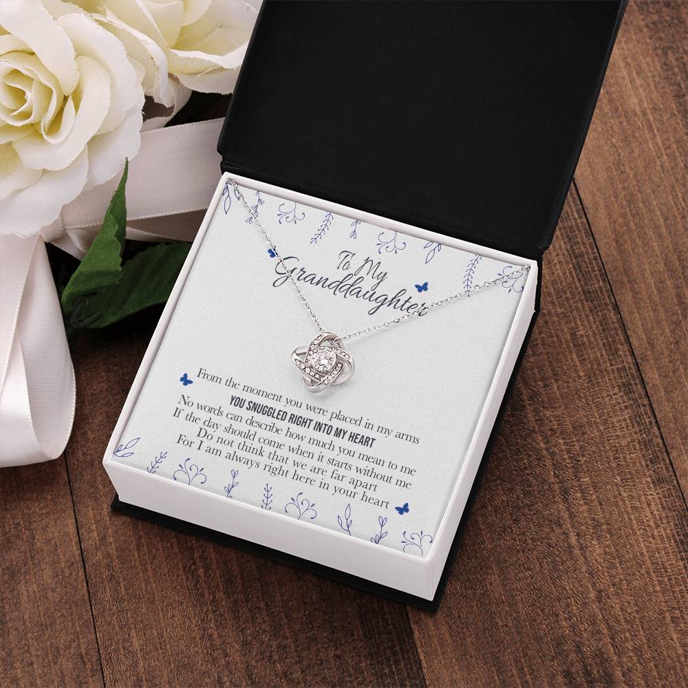 To My Granddaughter - You Snuggled Right Into My Heart - Gift From Grandparents Necklace