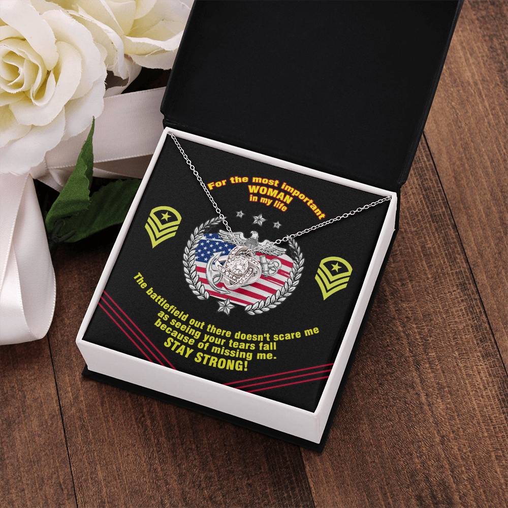 Marine Mom Gift - the Most Important Woman- the Love Knot Necklace