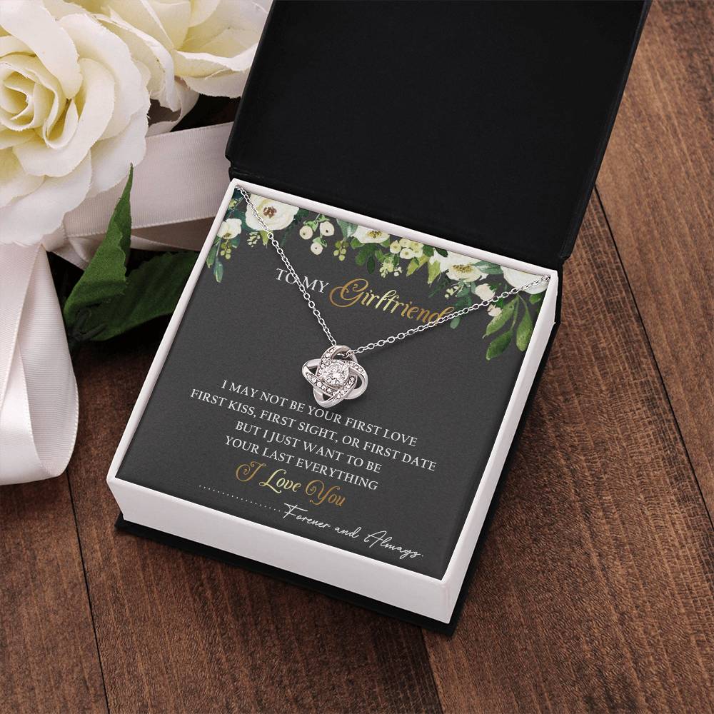 To My Girlfriend Love Knot Necklace Message Card