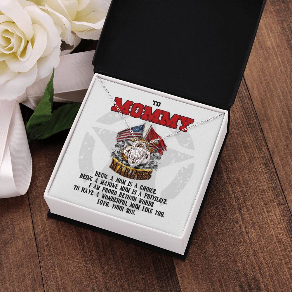 Marine Mom Gift - Wonderful Mom Like You - the Love Knot Necklace