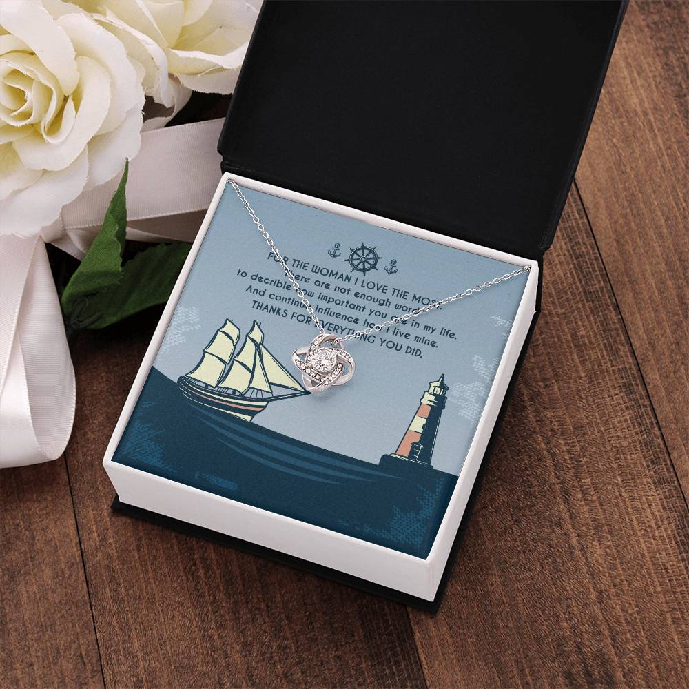 Marine Mom Gift - How Important You Are in My Life - the Love Knot Necklace