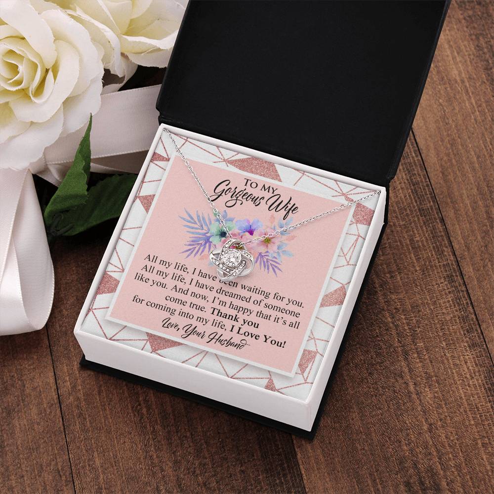 Best Gift for Wife - Love Knot Necklace With Message Card