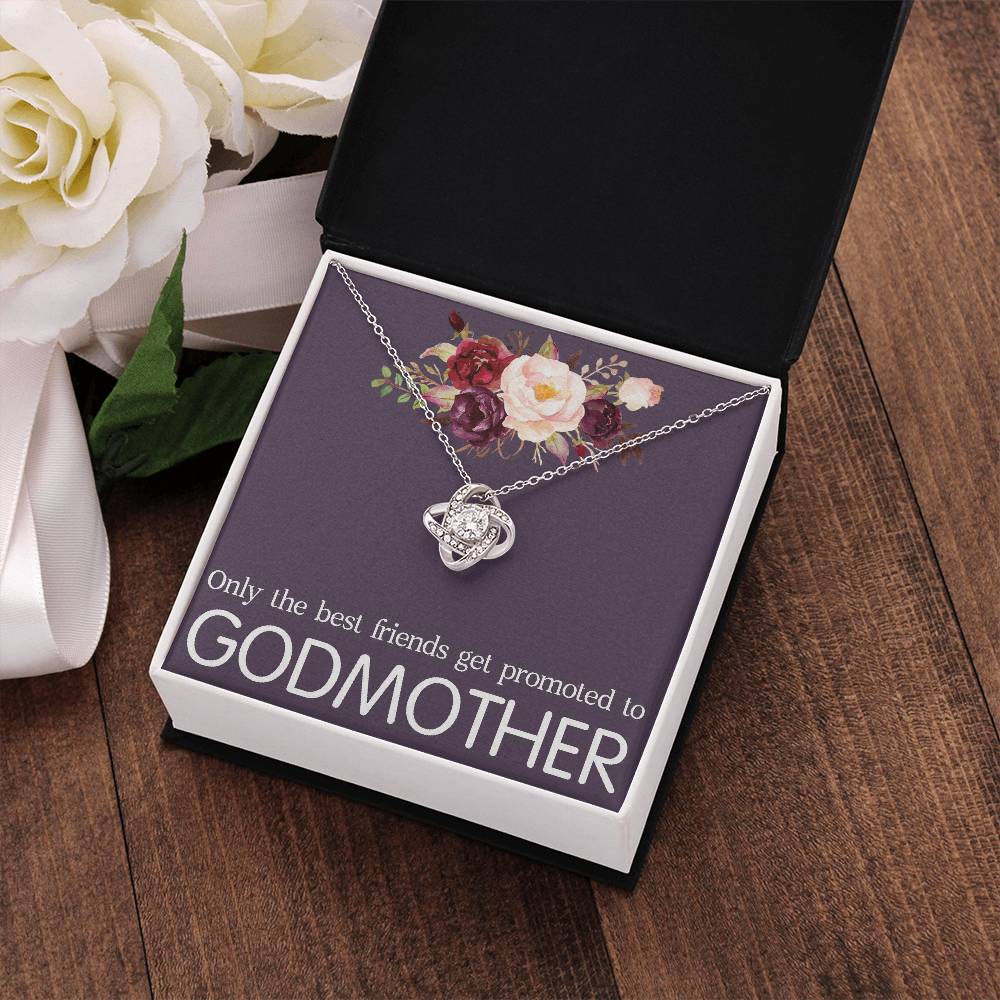 Promoted to Godmother Necklace Gift, Godmother Gift, Godmother Love Knot Necklace, Godmother Proposal, Fairy Godmother, Be My Godmother