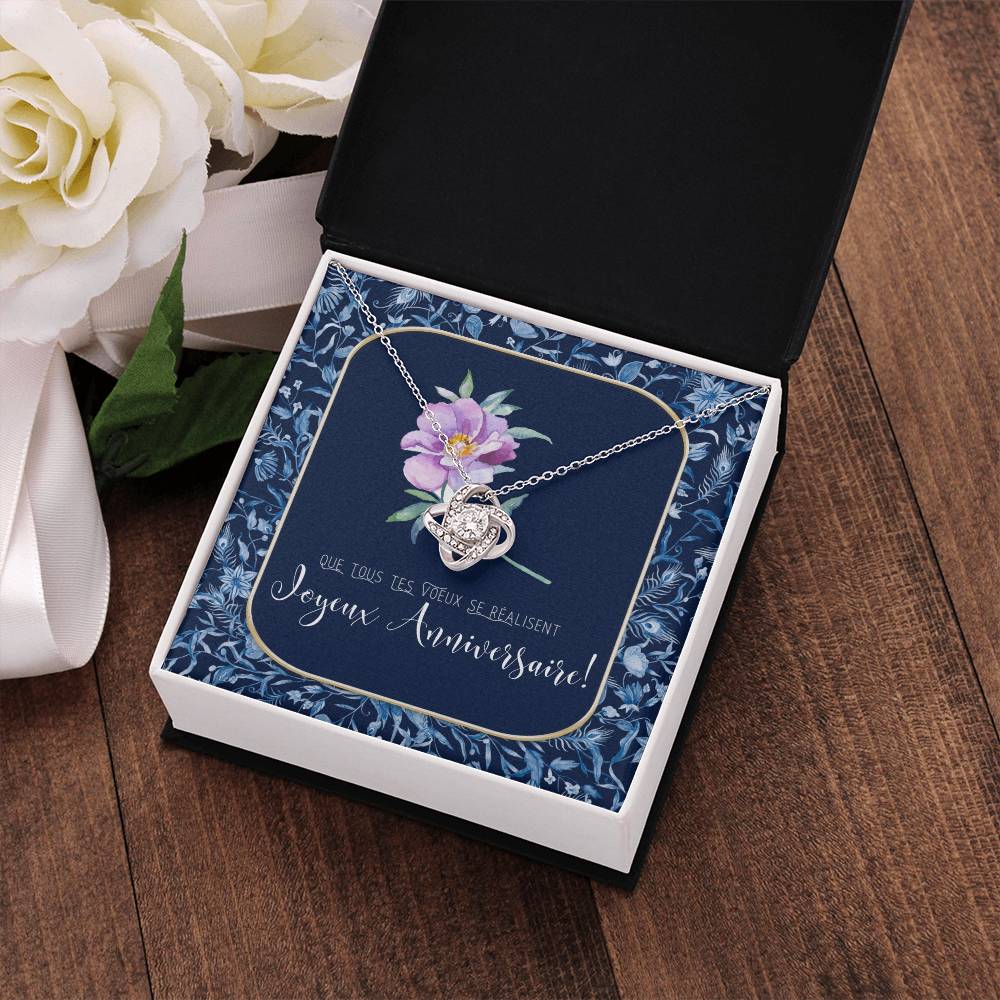Joyeux Anniversaire Necklace | Personalized Birthday Gift | Birthday Necklace for French
