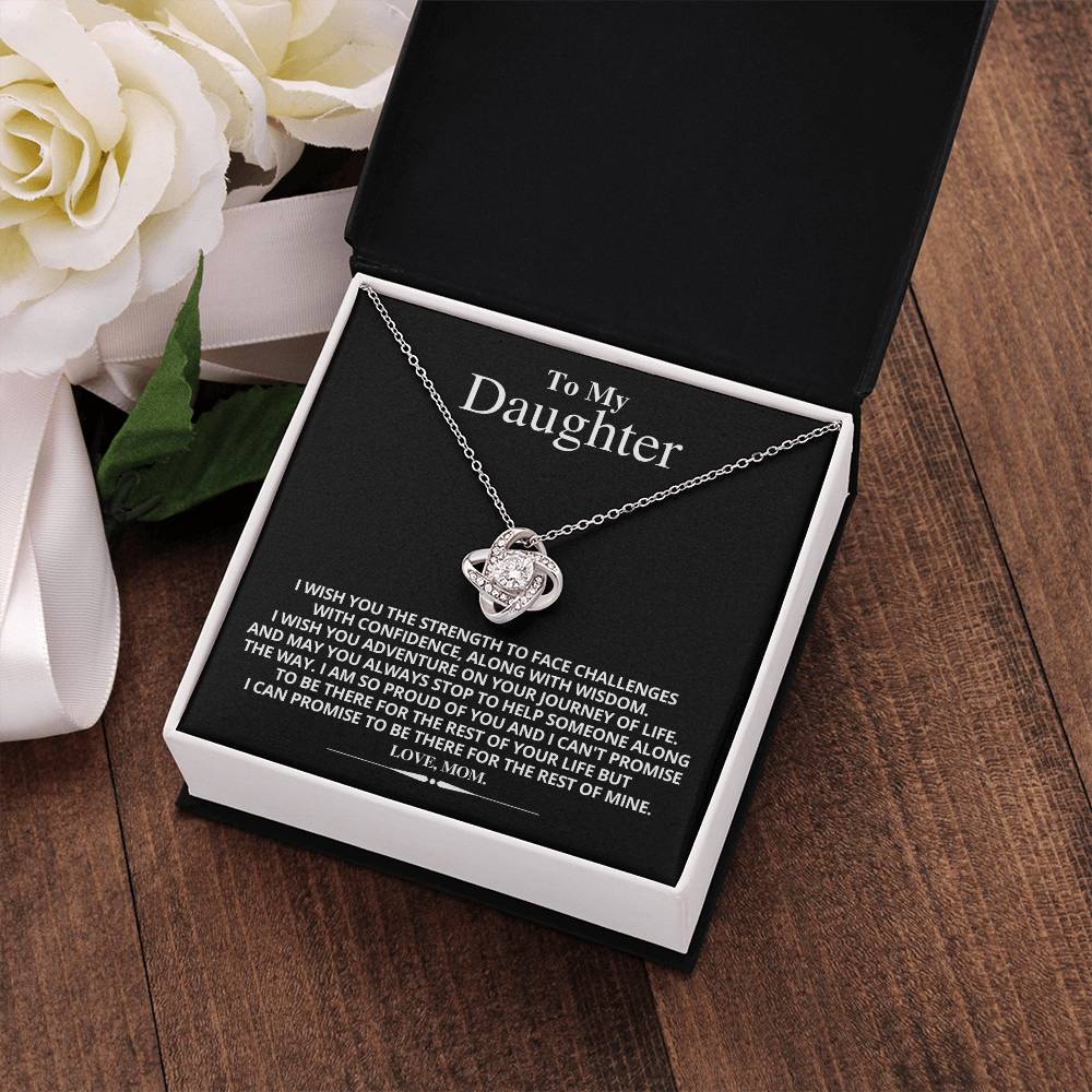 To My Daughter - Love Knot Necklace - From Mom