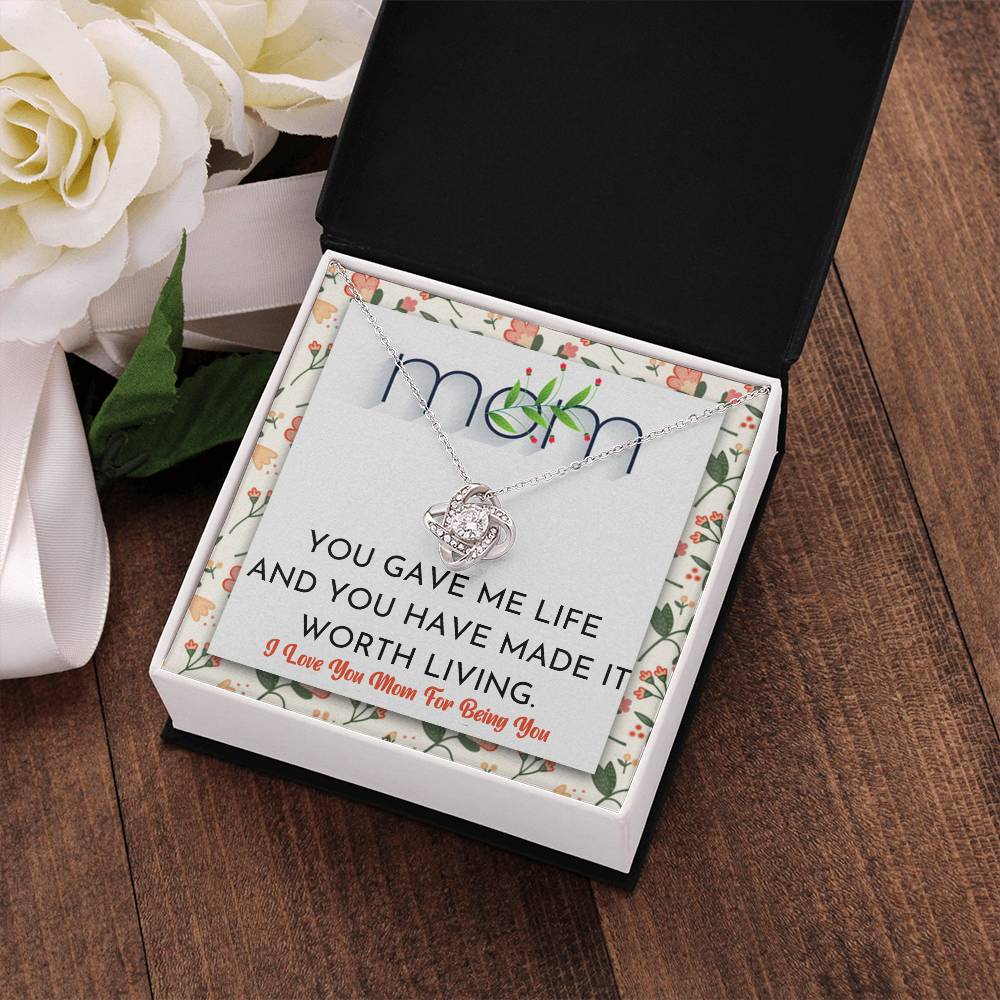 (Almost Gone) Worth Living Mom Necklace
