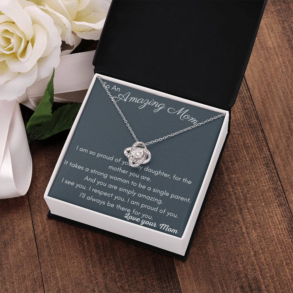 Amazing Mom Love Knot Necklace