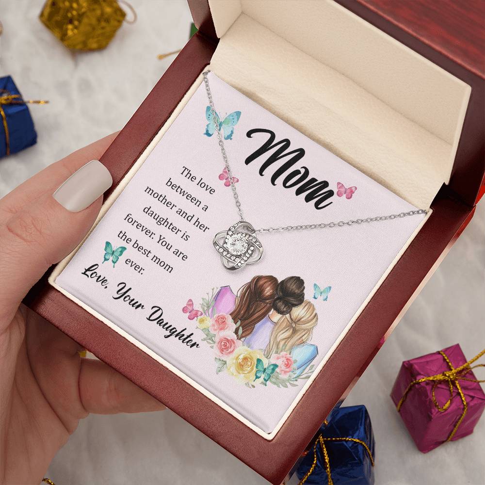 Gift for Mom From Daughter - Love Knot Necklace