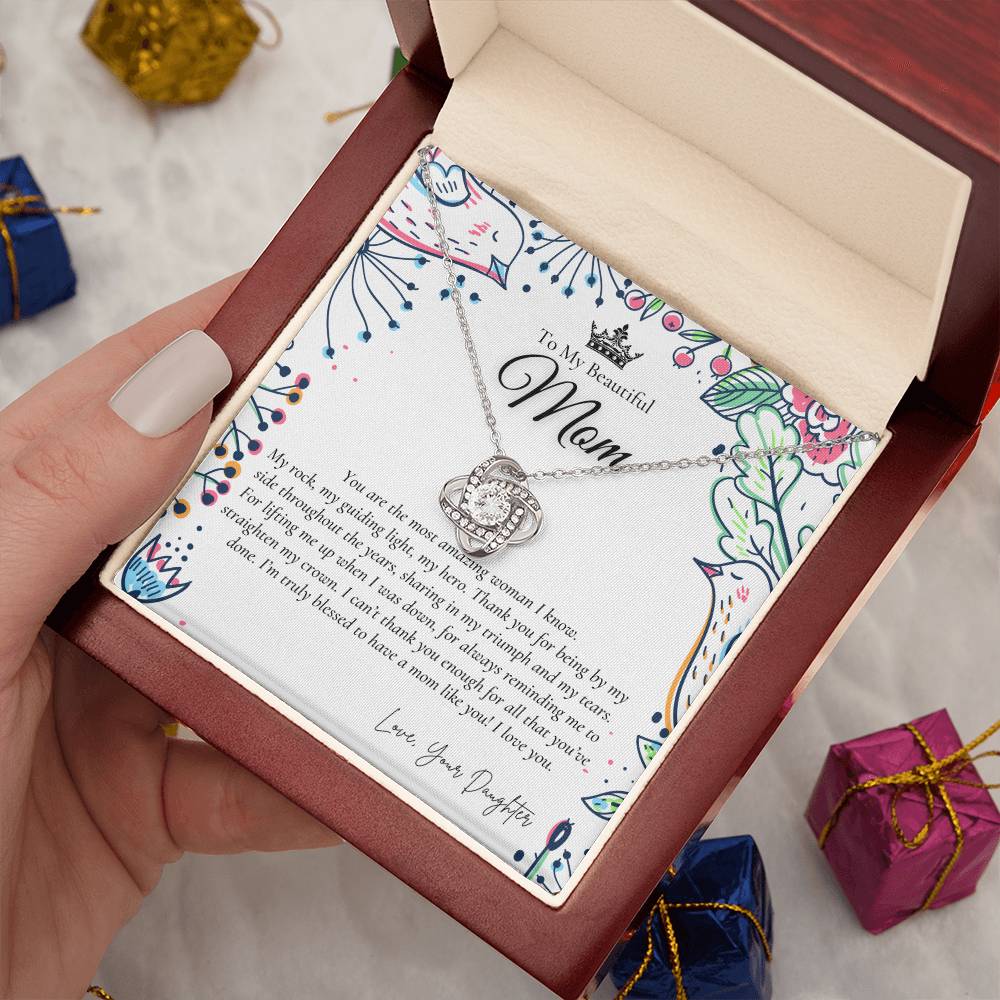 To My Beautiful Mom Necklace | Badass Mom Gift | Mother’s Day Gift | Birthday Gift | Gift From Daughter on Wedding Day