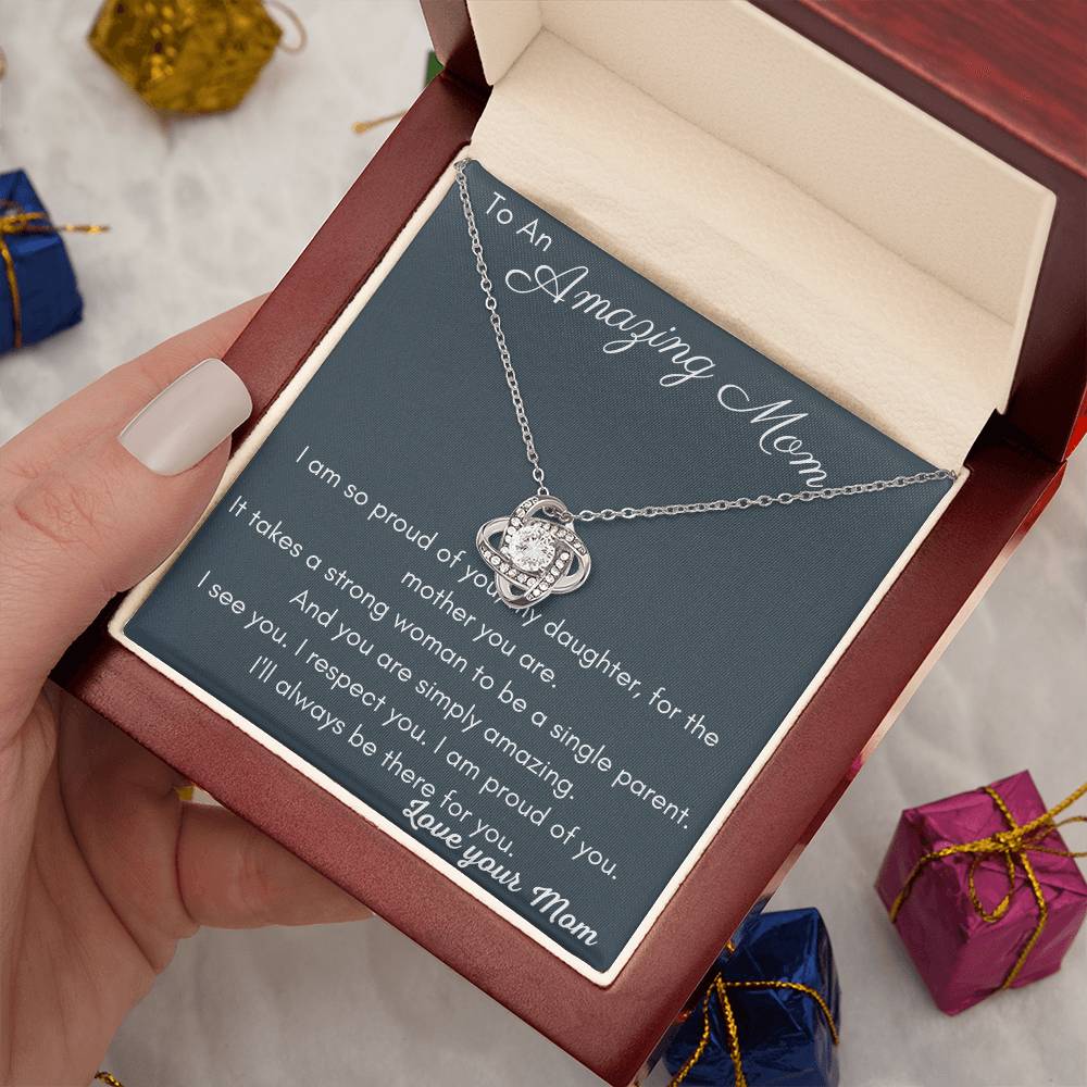 Amazing Mom Love Knot Necklace