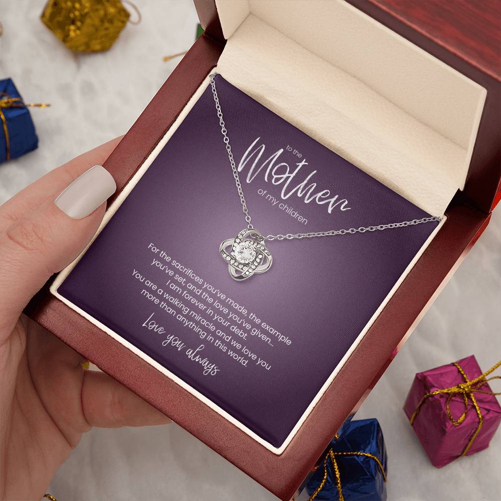 To the Mother of My Children. Love You Always – Love Knot Necklace