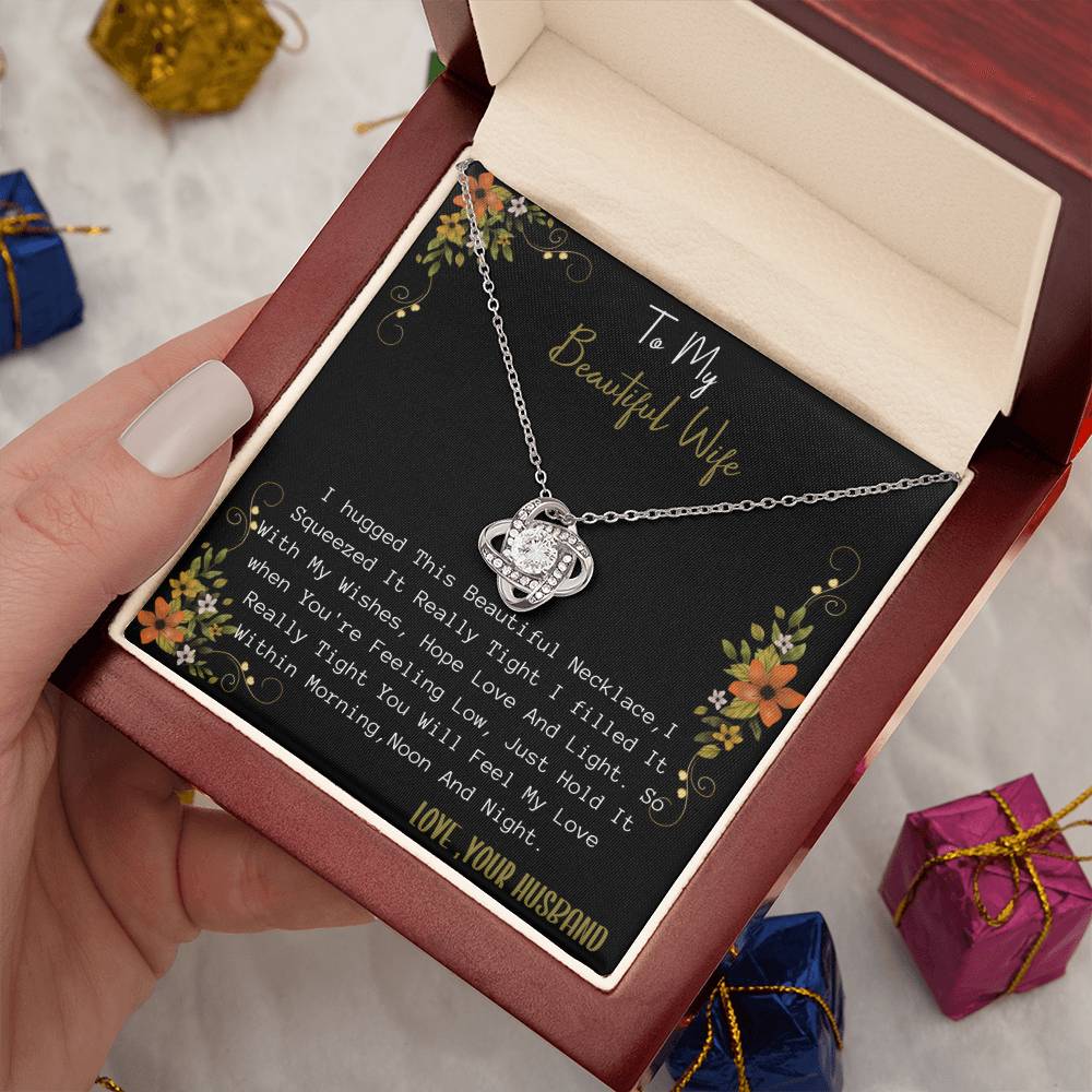 Gift for Wife. Love Knot Necklace for Beautiful Wife