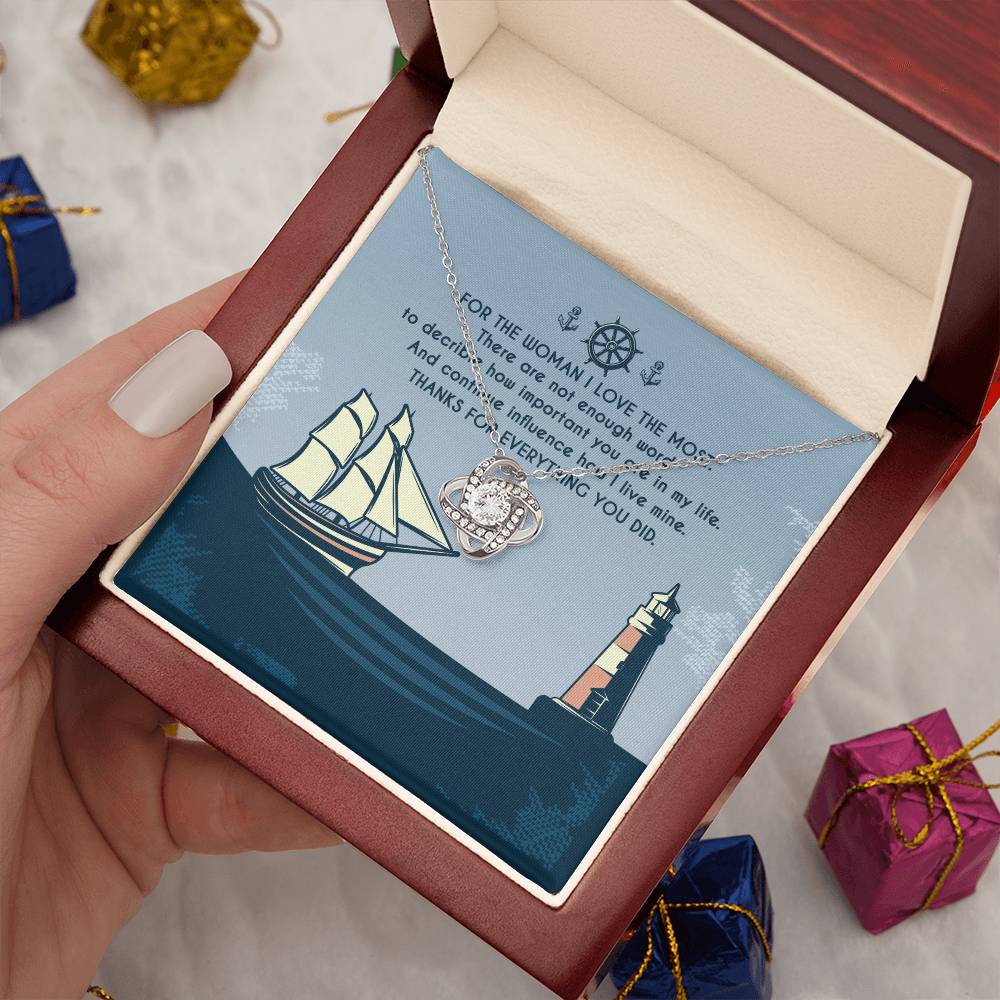 Marine Mom Gift - How Important You Are in My Life - the Love Knot Necklace