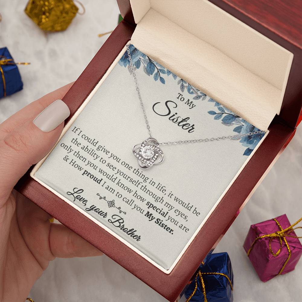 To My Sister Necklace, Gift for Sister From Brother, Brother to Sister, Birthday Gift for Sister From Brother