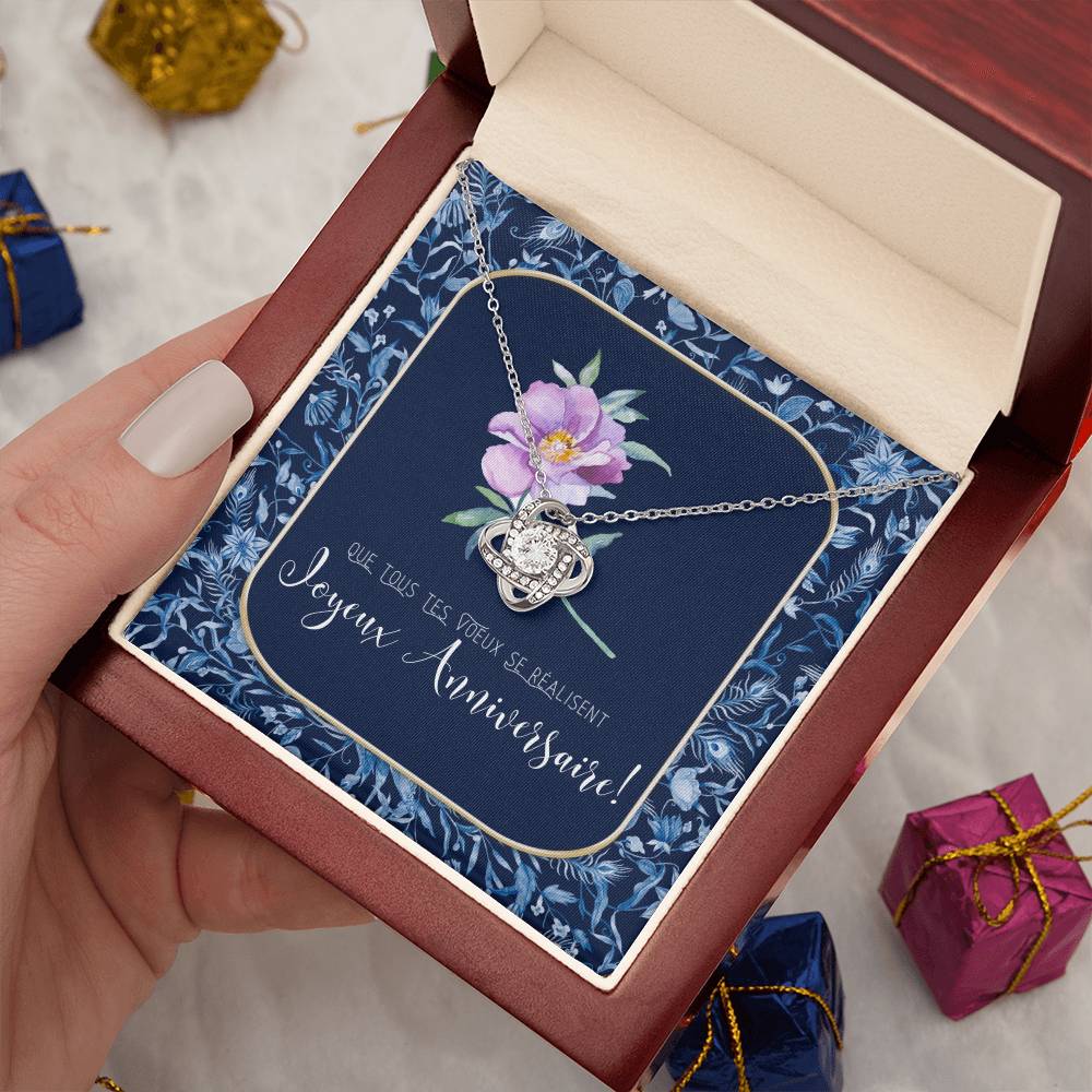Joyeux Anniversaire Necklace | Personalized Birthday Gift | Birthday Necklace for French