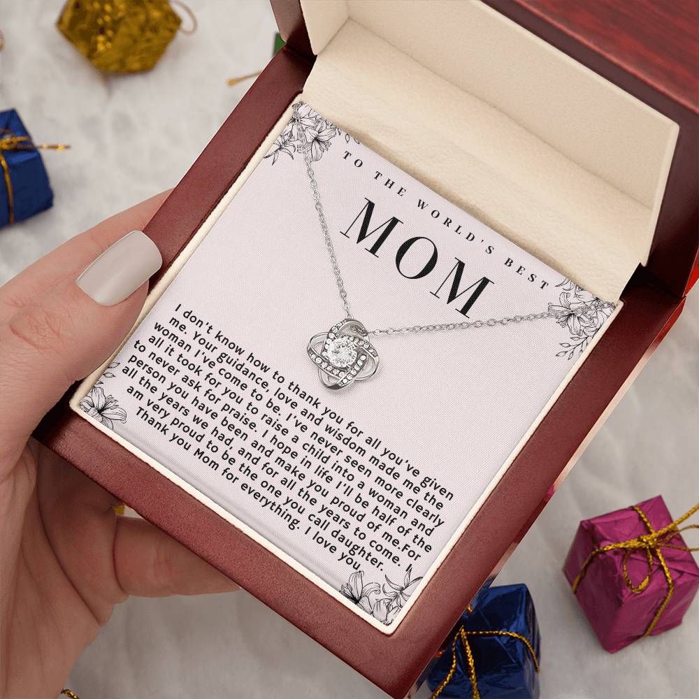 To the World's Best Mom Necklace Gift, Sentimental Gift for Mom, Birthday Gift for Mom, Perfect Mother's Day Gift