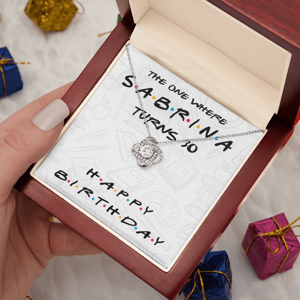 Personalized 30th Birthday Gift Necklace for Sister, 30 Years Old Birthday Gift for Friend, Love Knot Necklace Gift for Best Friends, Custom Name