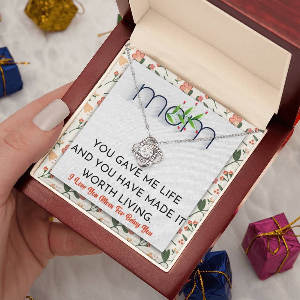(Almost Gone) Worth Living Mom Necklace