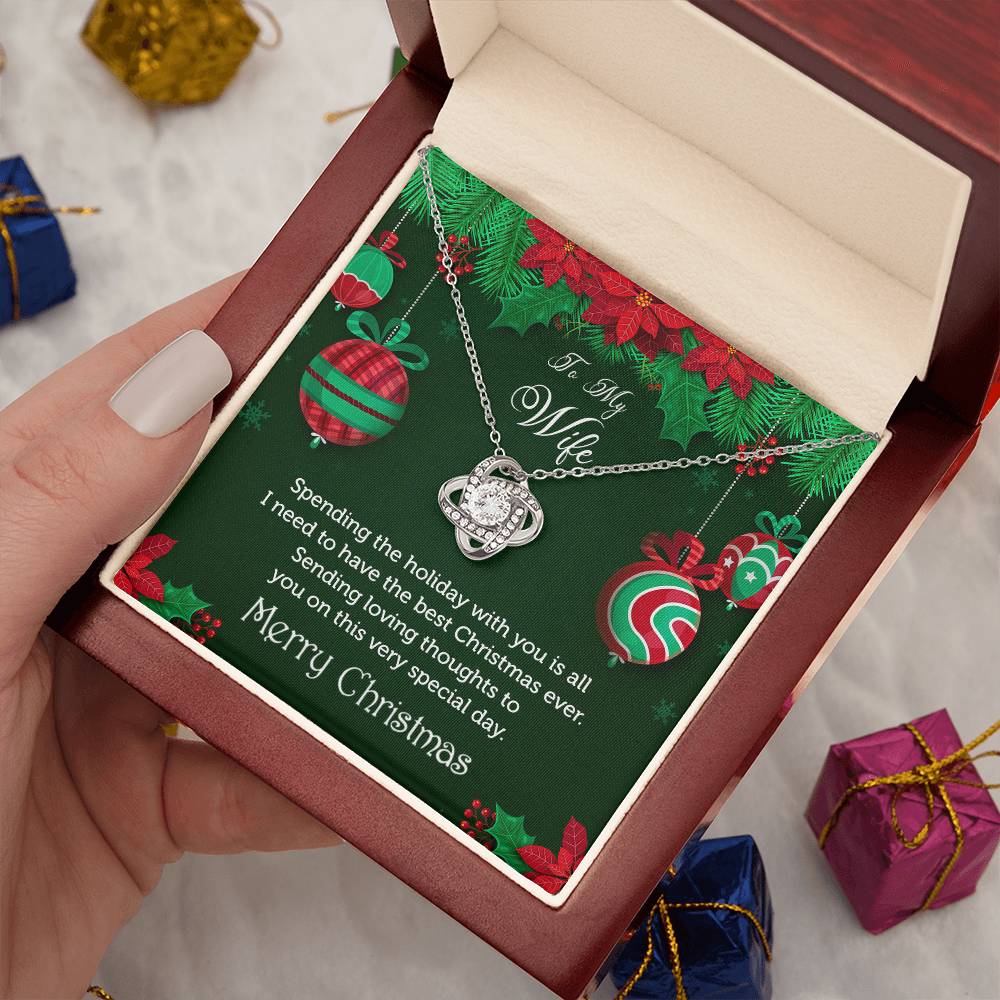 To My Wife - Best Christmas Ever Love Knot Necklace