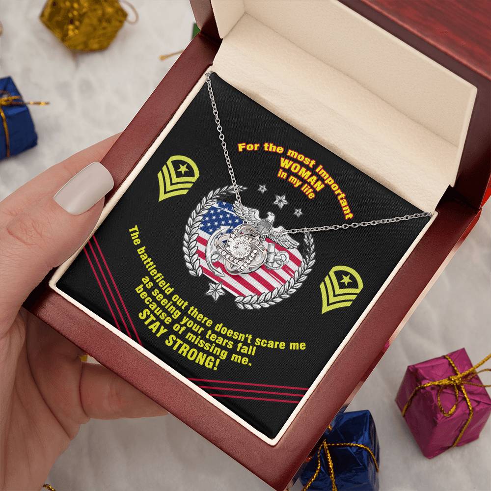 Marine Mom Gift - the Most Important Woman- the Love Knot Necklace
