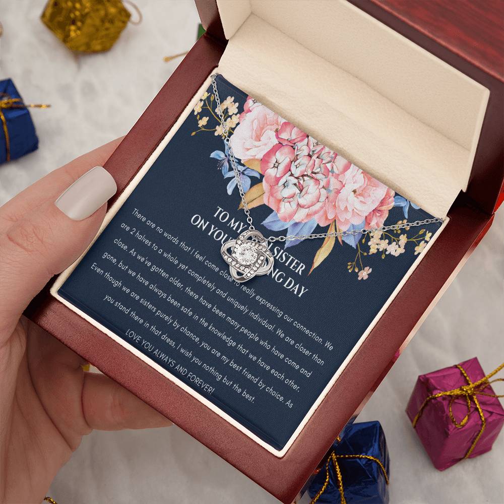 Bride Gift From Sister, Sister Wedding Gift From Twin Sister, Sister Wedding Necklace, Wedding Day Gift for Bride From Sister