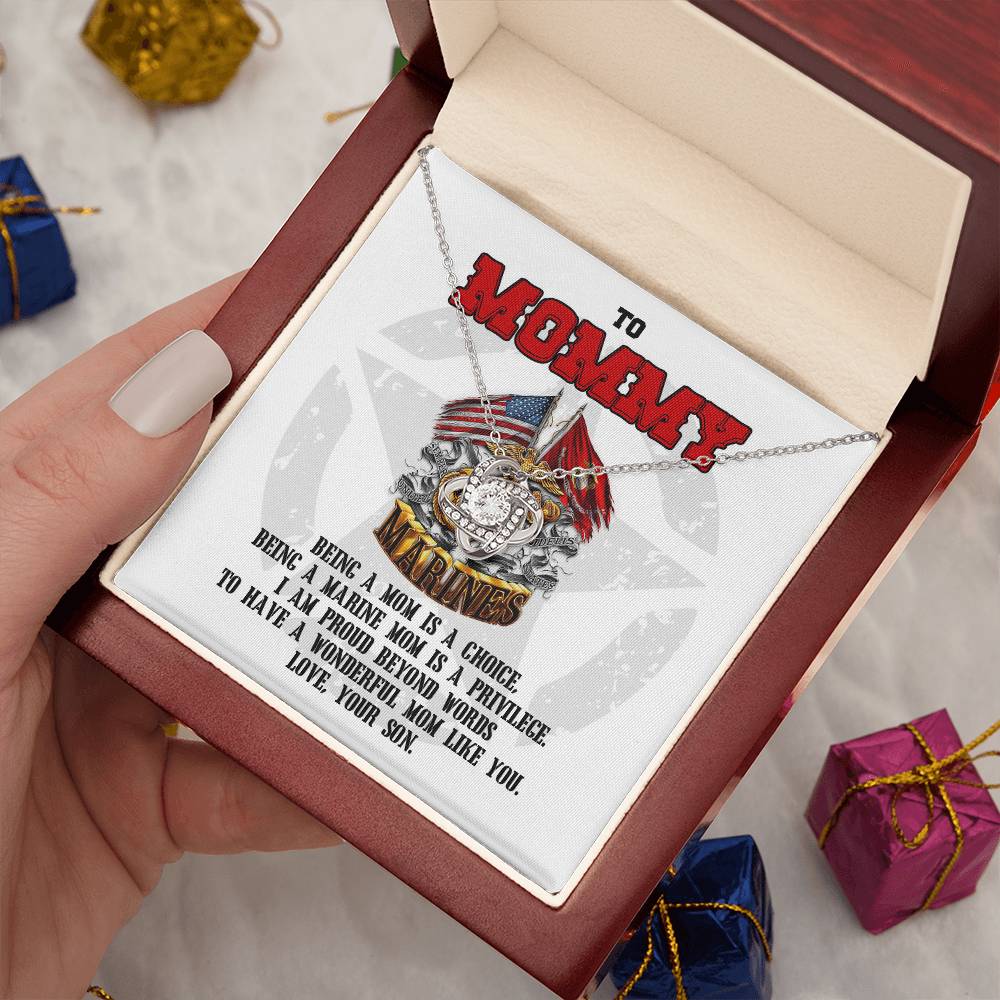 Marine Mom Gift - Wonderful Mom Like You - the Love Knot Necklace