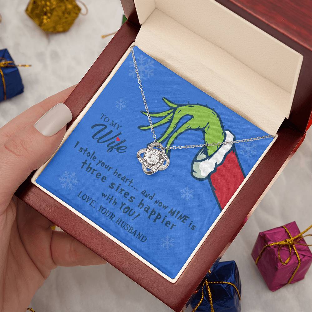 To My Wife - I Stole Your Heart - Love Knot Necklace