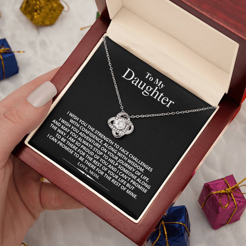 To My Daughter - Love Knot Necklace - From Mom