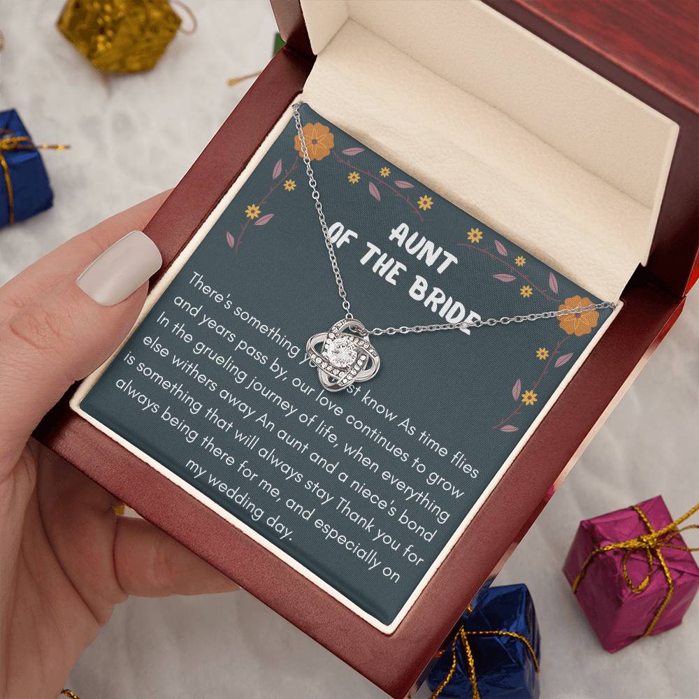Aunt of the Bride Gift Love Knot Necklace