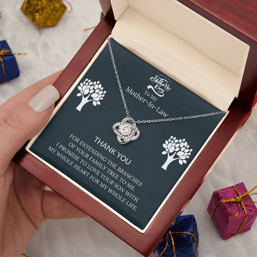 Mother’s Day - to My Mother-In-Law - Family Tree - Love Knot Necklace