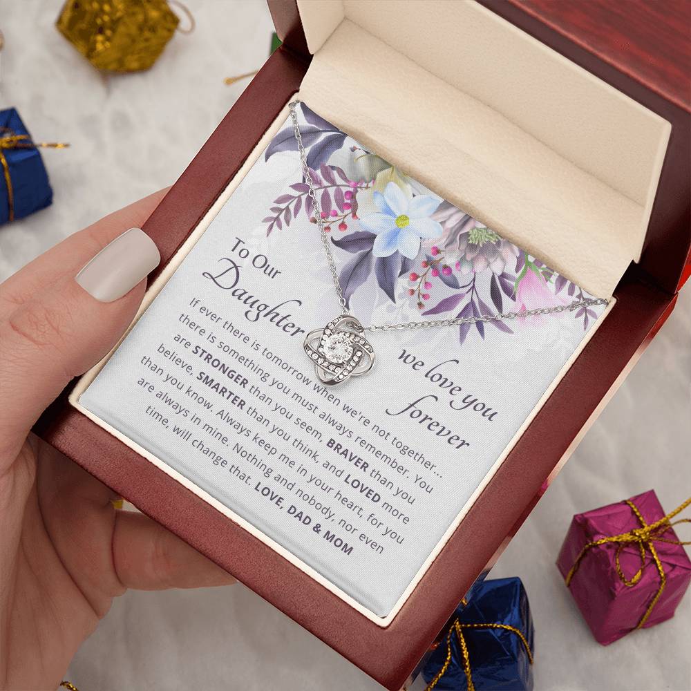 To My Daughter - Loved More Than You Know - Necklace. Crafted With 14k White Gold (From Dad and Mom)