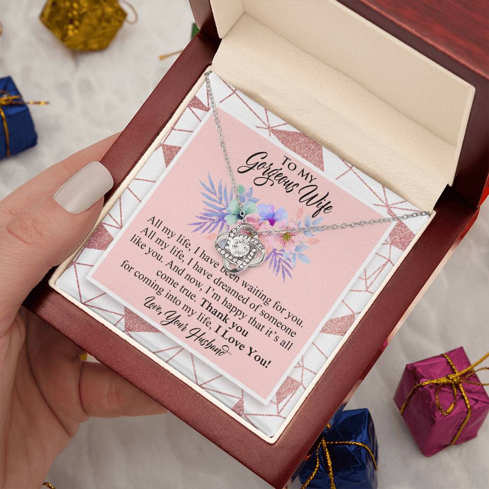 Best Gift for Wife - Love Knot Necklace With Message Card