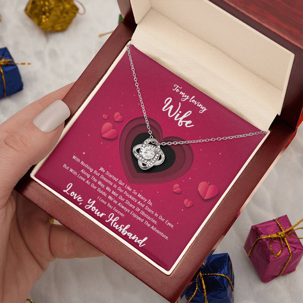 To My Wife - Happily Ever After - Love Knot Christmas Necklace