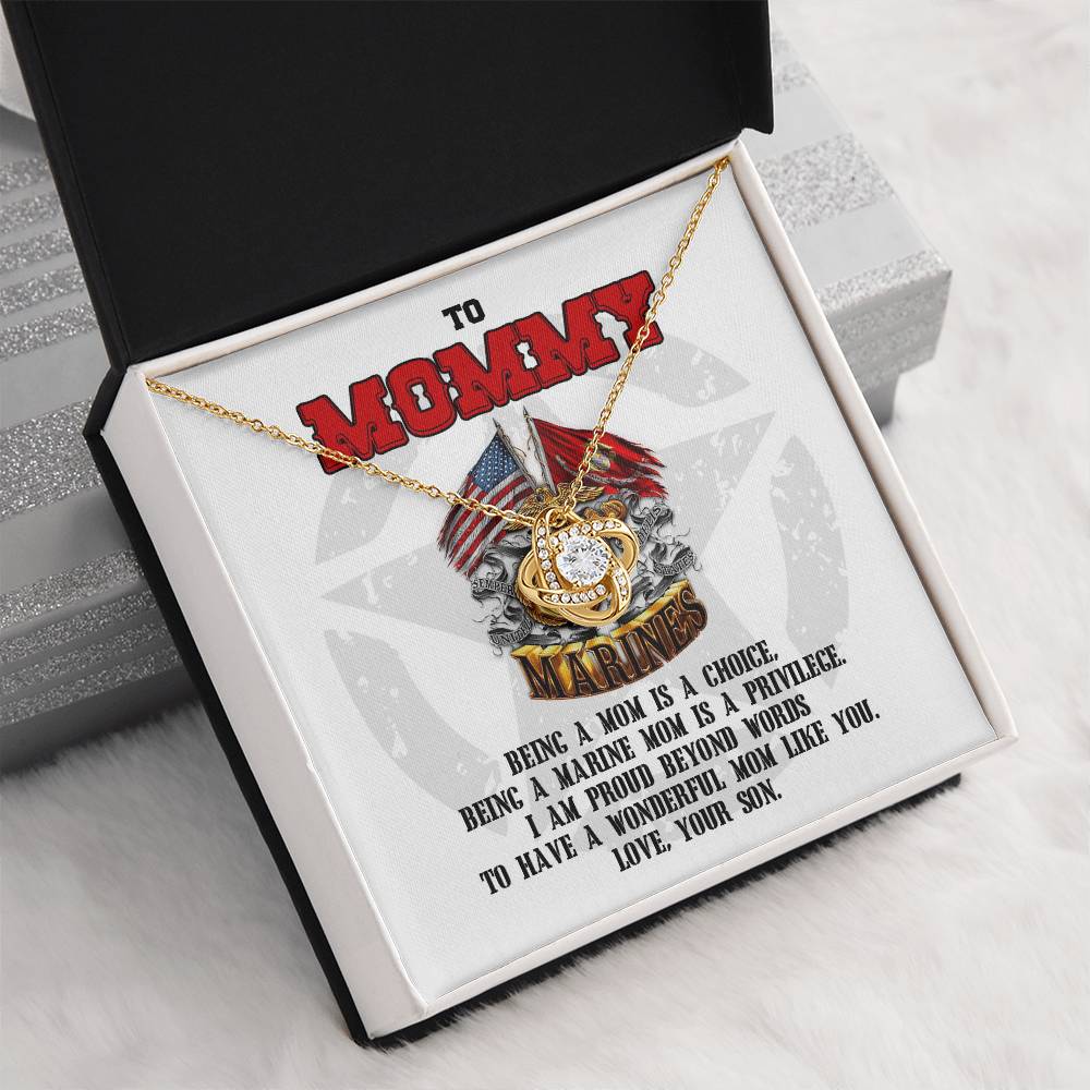 Marine Mom Gift - Wonderful Mom Like You - the Love Knot Necklace