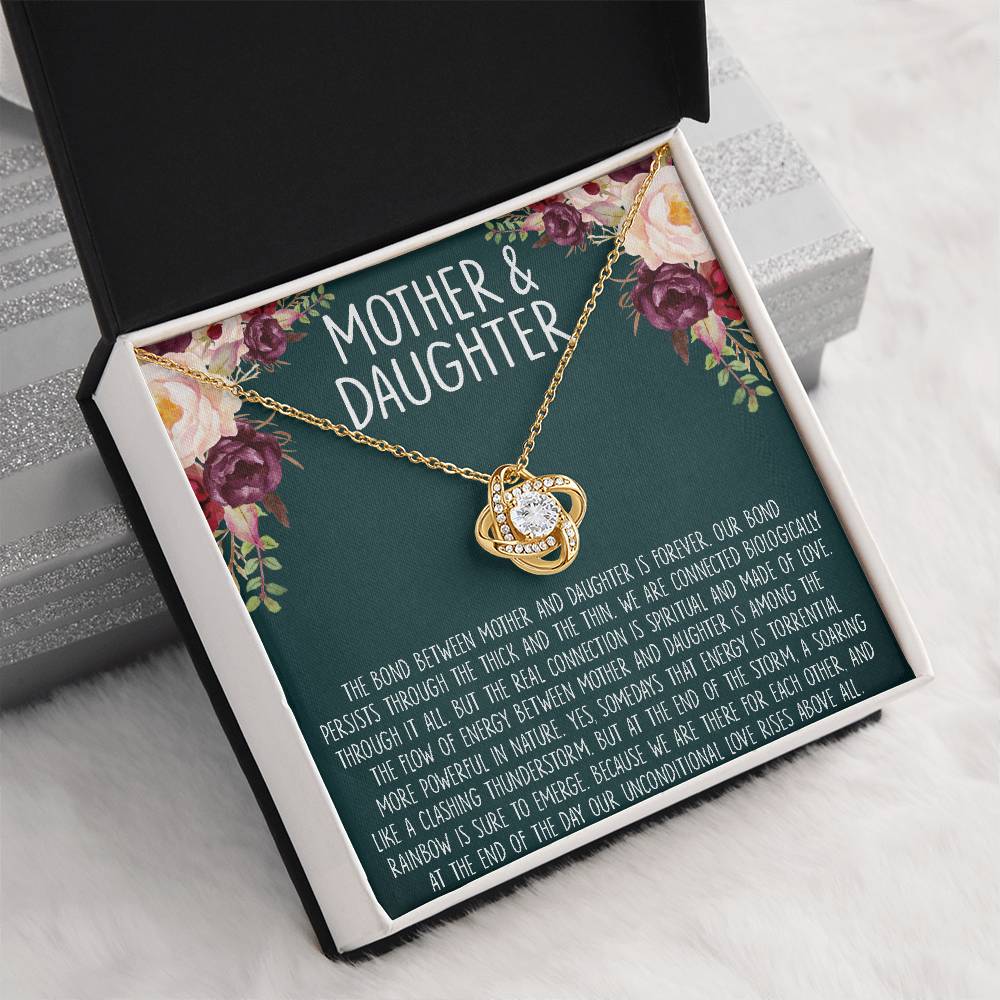 Mother's Day Gift, Mother Daughter Necklace, Gifts for Mom, Mom Love Knot Necklace, Birthday Gift