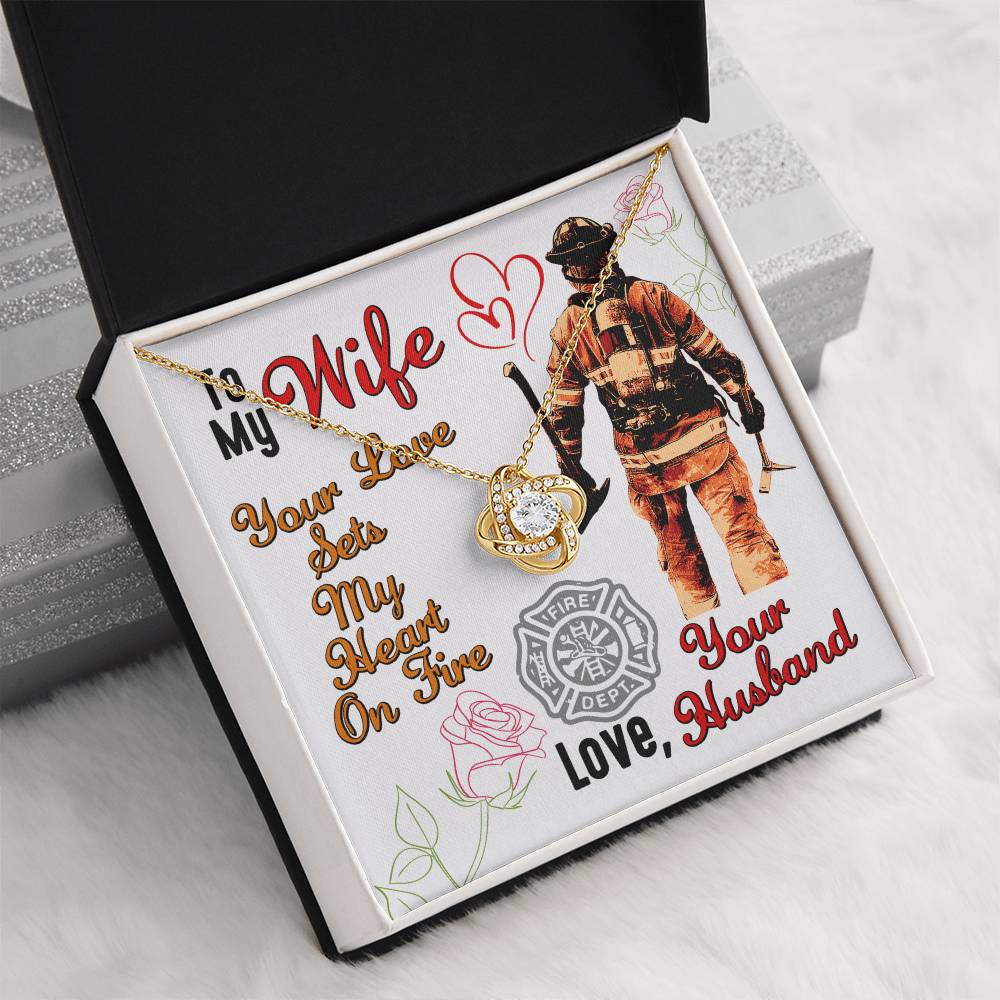To My Firefighter Wife | Gift for Firefighter Wife Necklace | Thoughtful Gift for Fire Wife | Firefighter Gift Set, Fireman Love Pendant Jewelry - Mother's Day Gift for Firefighter Wife, to the World's Best Fire Wife Necklace, Fireman Gift Set